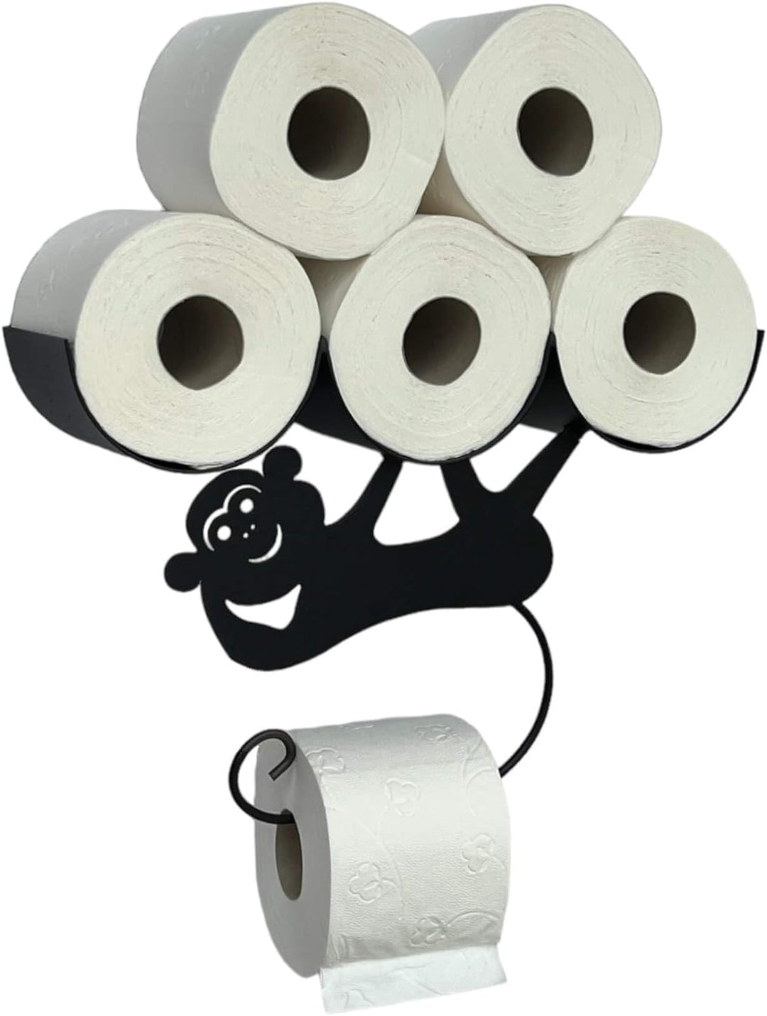 DanDiBo Toilettenpapierhalter Schwarz Matt Wand Metall AFFE Klopapierhalter Toilettenrollenhalter WC