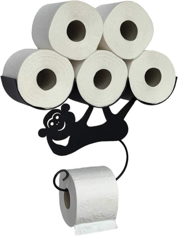 DanDiBo Toilettenpapierhalter Schwarz Matt Wand Metall AFFE Klopapierhalter Toilettenrollenhalter WC