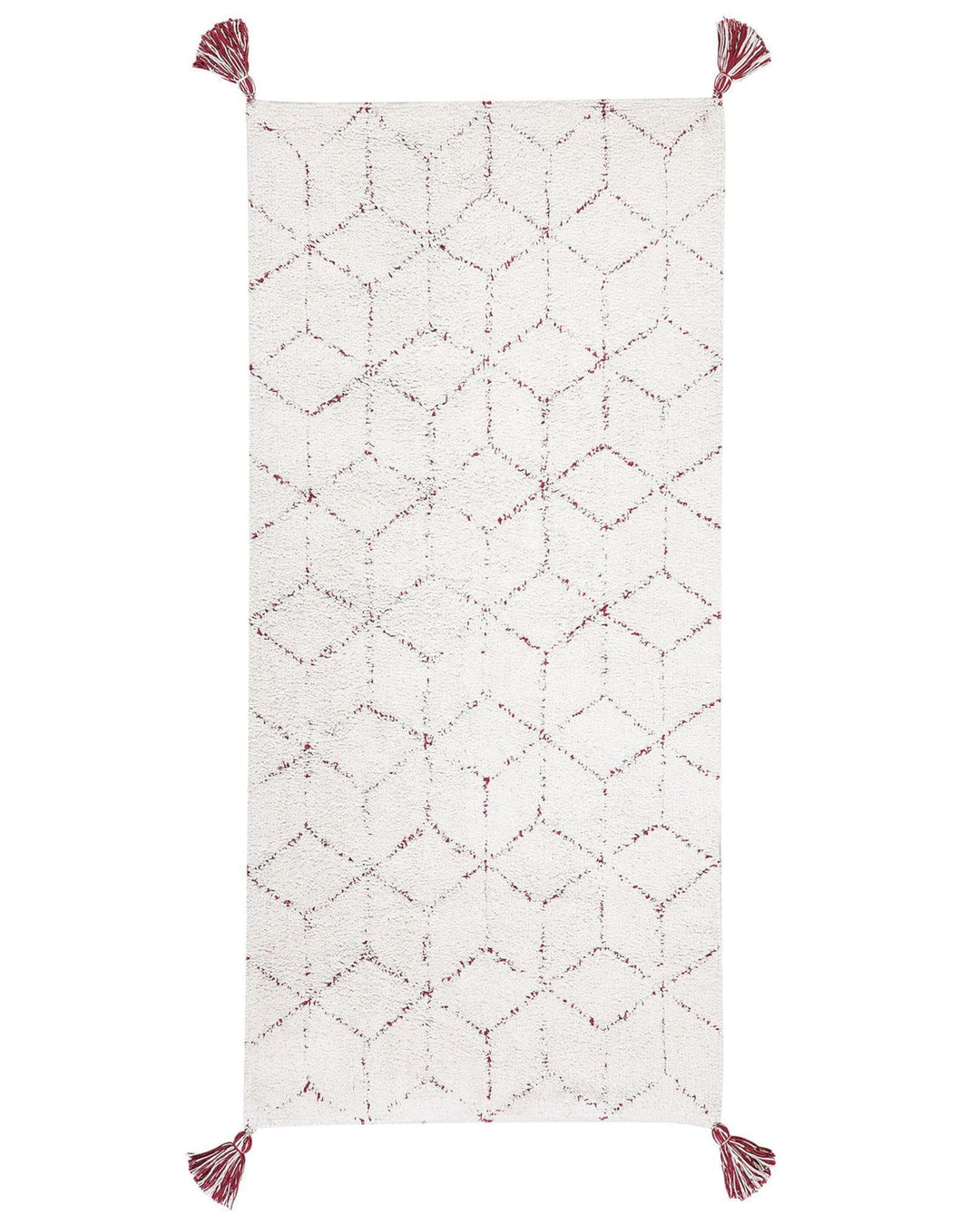Dekorativer Teppich Shaggy mit Fransen weiss 80x150 cm Sakarya