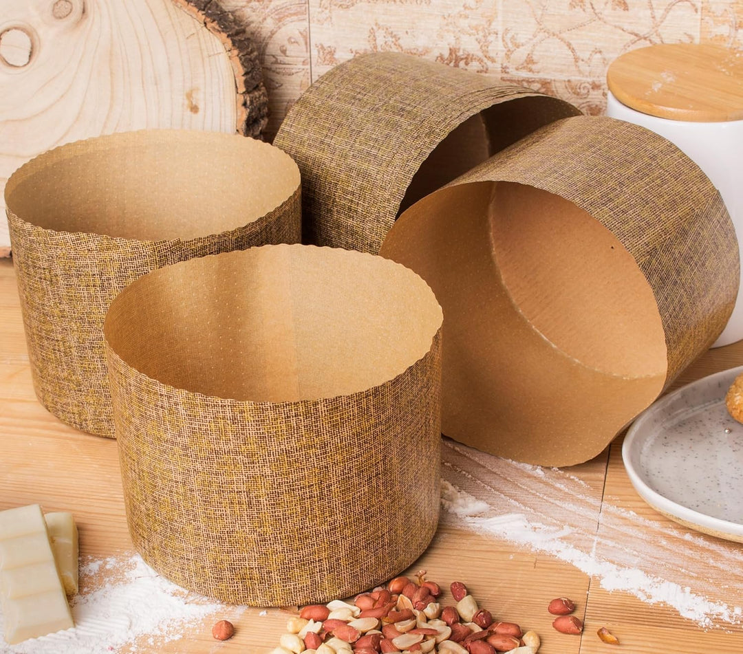 Panettone-Papierform 425 ml, gross, antihaftbeschichtet, B 12 x H 10,2 cm, Osterbrotform, Pascha-For