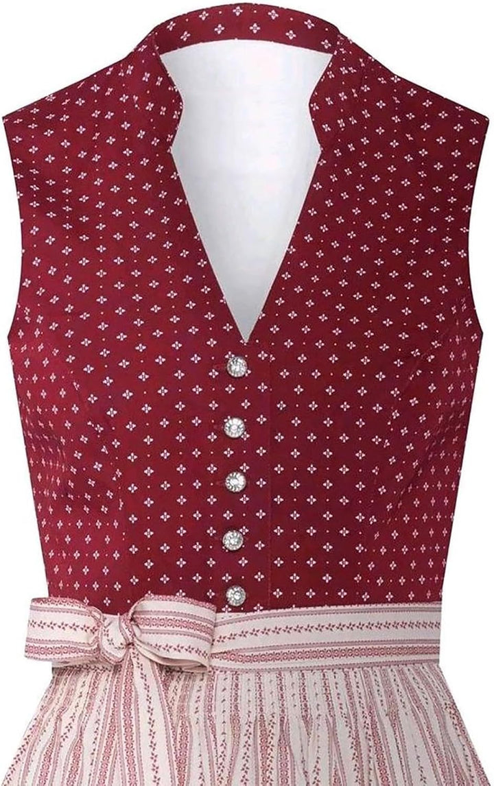 Generisch Damen Trachten Dirndl Kleid Midi Dirndl Set Midi Trachtenkleid Set Damen Dirndl Elegantes