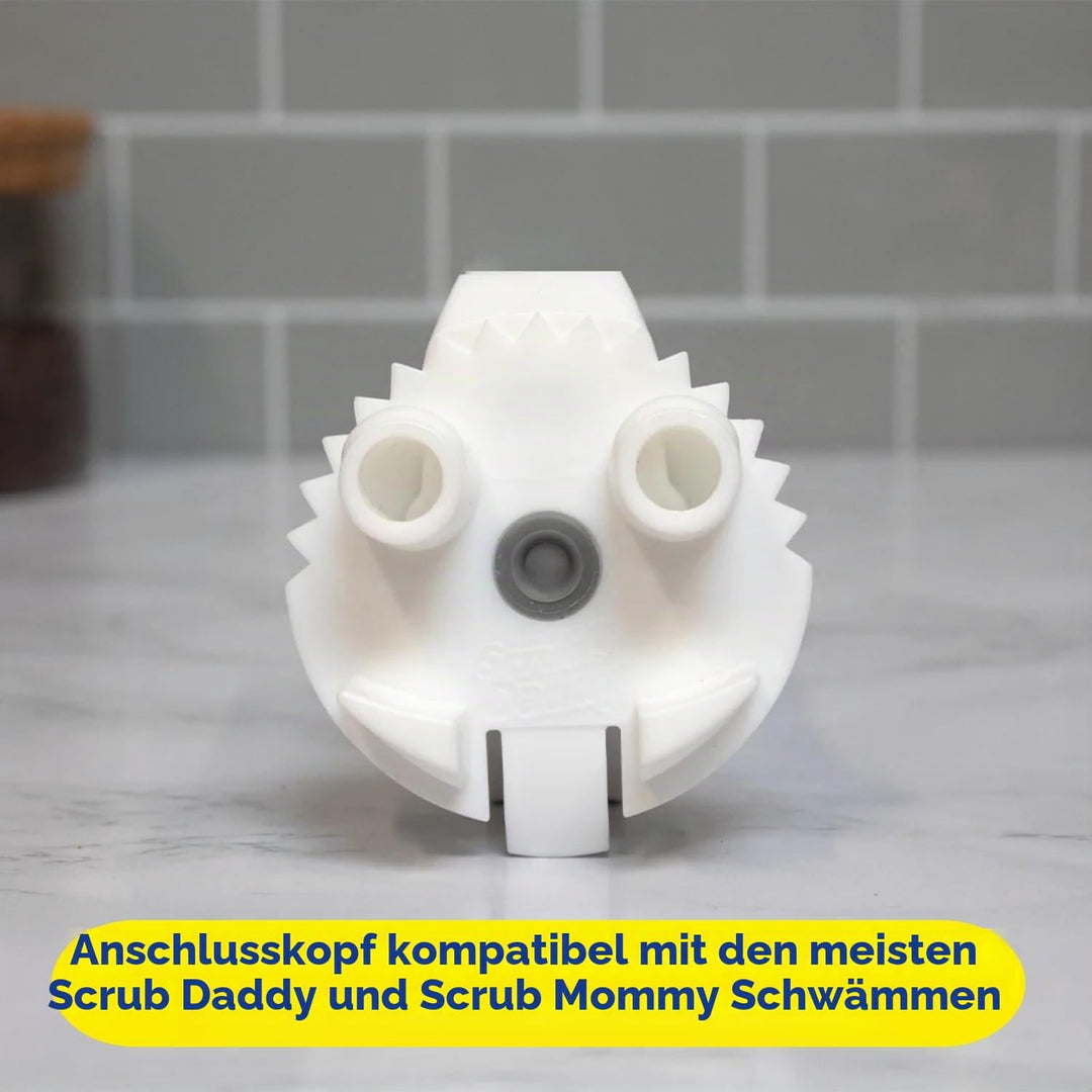 Scrub Daddy Dish Daddy Spülschwamm mit Spülmittelspender, Nachfüllköpfe, Schwamm und Anschlusskopf