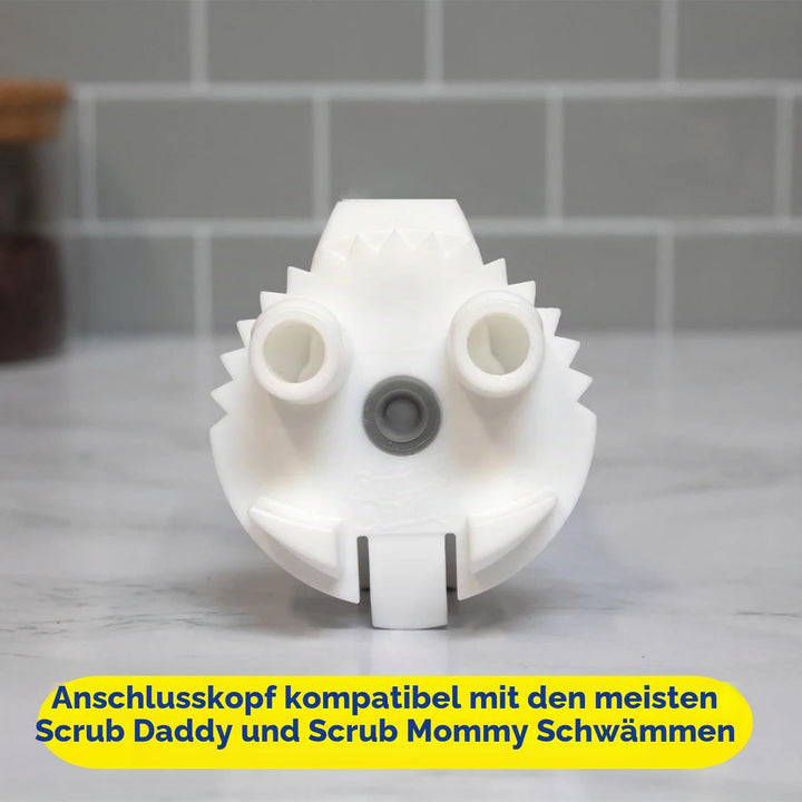 Scrub Daddy Dish Daddy Spülschwamm mit Spülmittelspender, Nachfüllköpfe, Schwamm und Anschlusskopf
