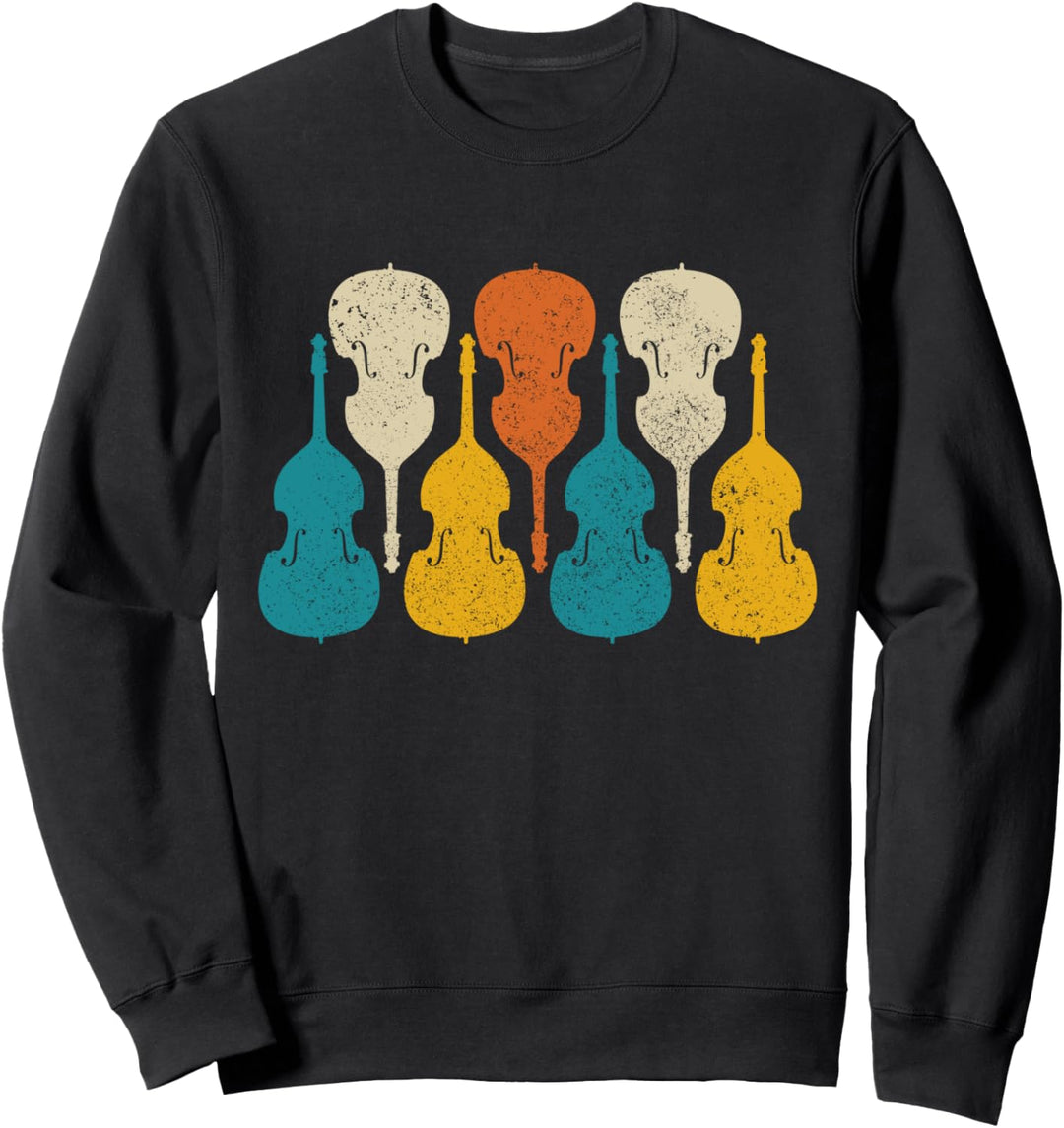 Kontrabass Vintage Bass Orchesta Jazz Musik Bassist Sweatshirt