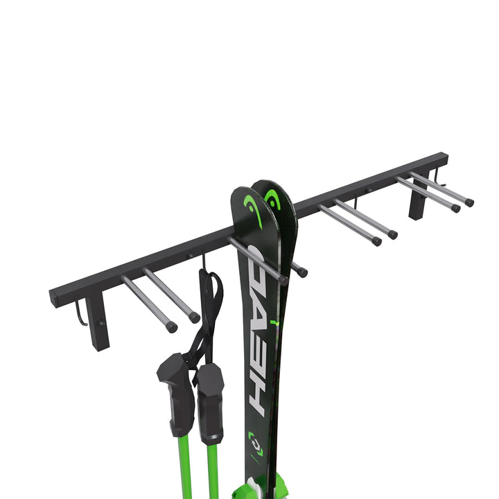 QLS Handels Skihalterung S3 Wand Skihalter für 4 Paare 83 cm Nordic Walking Trekking Stöcke Skiträge