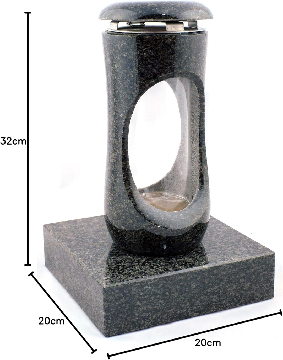 designgrab Design small Grablampe mit Sockel aus Granit Nero Impala/Astor anthrazit