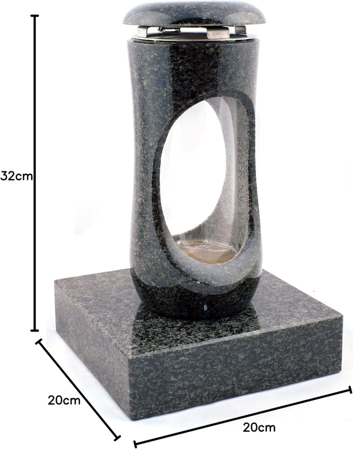 designgrab Design small Grablampe mit Sockel aus Granit Nero Impala/Astor anthrazit