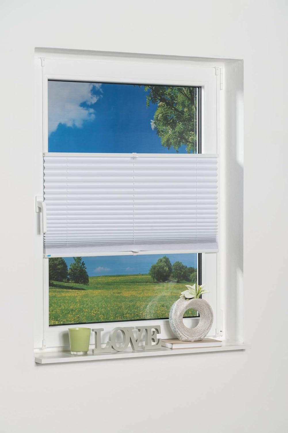 K-home Klemmfix-Plissee Palma Weiss 70 x 210 cm +++Verdunklung+++ 70 x 210 cm Weiss, 70 x 210 cm Wei