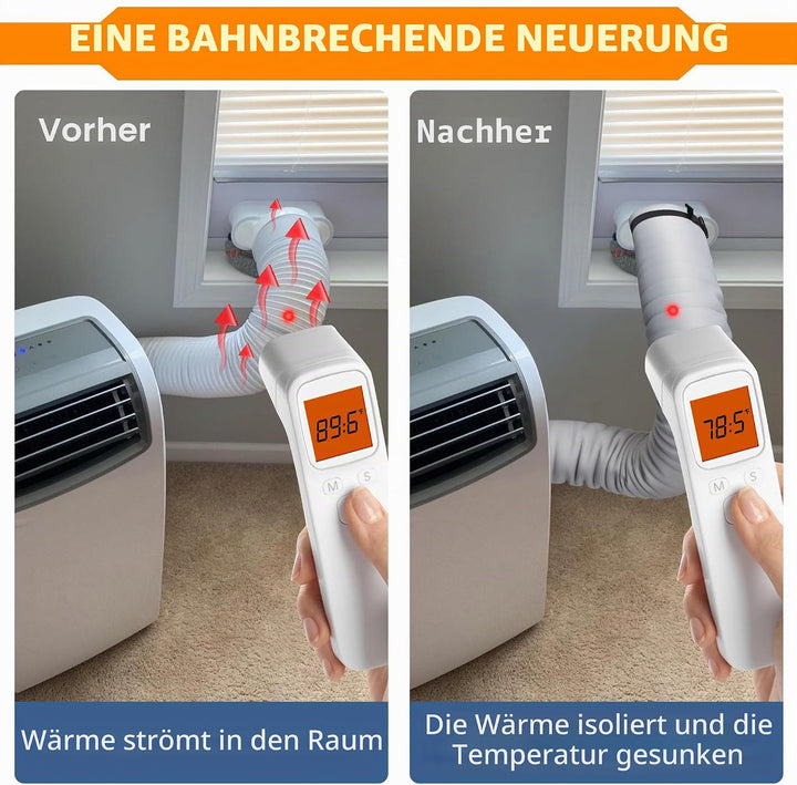 Benasan Tragbare AC-Schlauchisolierung, PVC, Hellgrau, passend für Abluftschlauch mit einem Durchmes