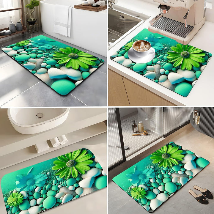 Badteppich rutschfeste,Seltene 3D-Muster Badematte(Traumstrand),Badezimmer Deko,Badematte Rutschfest
