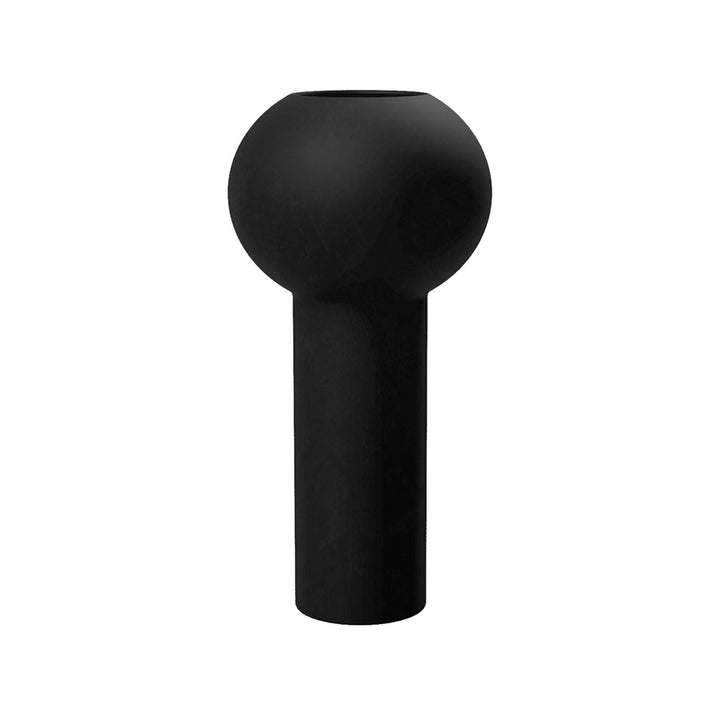 Cooee Design Vase Pillar aus Keramik in der Farbe Schwarz Handgefertigt, Durchmesser: 12cm, Höhe: 24