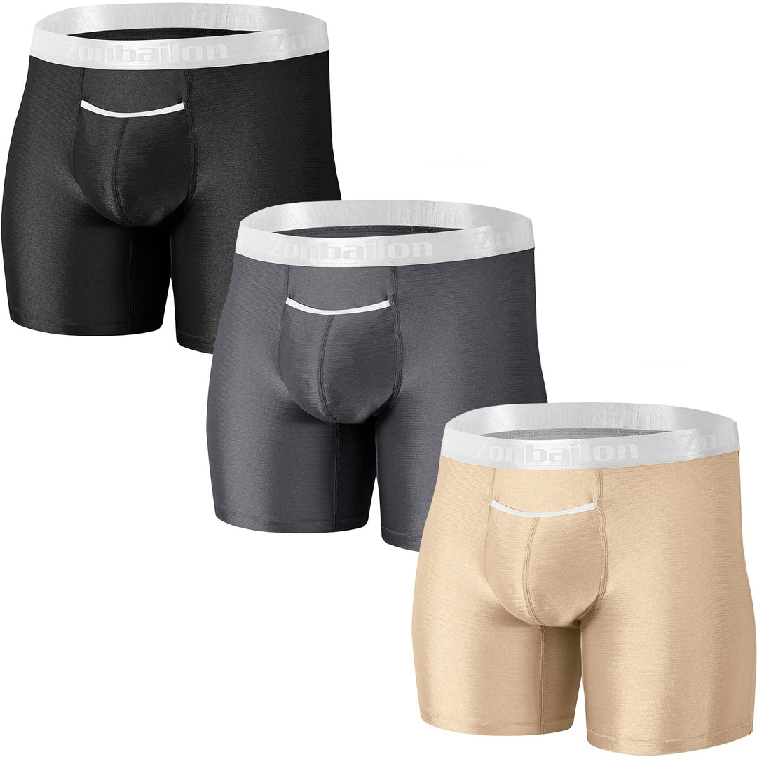ZAIGELUO Herren Boxershorts Bambus Unterhosen Männer Retroshorts Lange Beine Bequeme Atmungsaktiv We