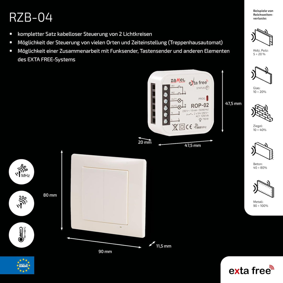 EXTA FREE RZB-04 Wireless- Steuerungsset - Beleuchtung