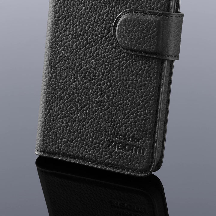 Made for Xiaomi 2-in-1 Wallet Case, Handmade Echtleder Schützhülle, Handyhülle für Xiaomi Redmi Note
