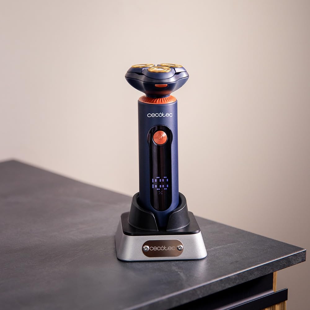Cecotec PrecisionCare Aluminium Pro Rotationsrasierer, 80 Minuten Laufzeit, LCD-Display, Titanklinge
