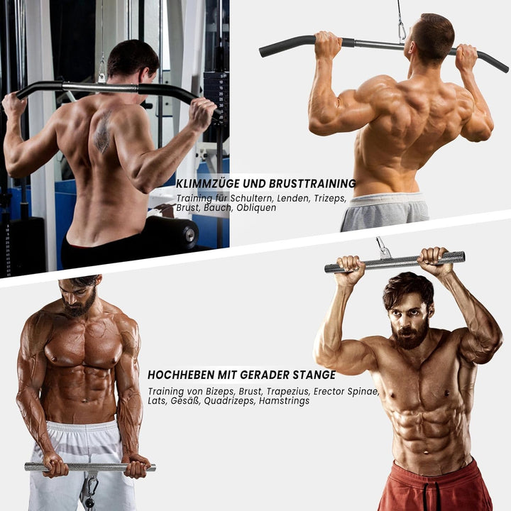 Lyndwin Kabelzug Fitness Latzug Gym Kabel, Fitness Kabelzug Set Trainer Trizeps Bizeps Rücken Arm Tr