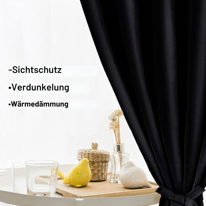 XWZO Blickdichte Vorhänge Verdunklungsvorhänge mit Ösen 2 Stücke Gardienen mit Raffhalter Lichtundur