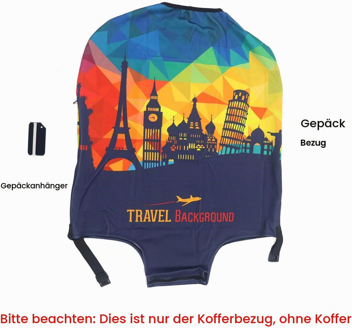 MosaiRudo Dickere Kofferhülle,Elastische Koffer-Abdeckungen Passend für 18-32 Zoll Koffer, Gepäckabd