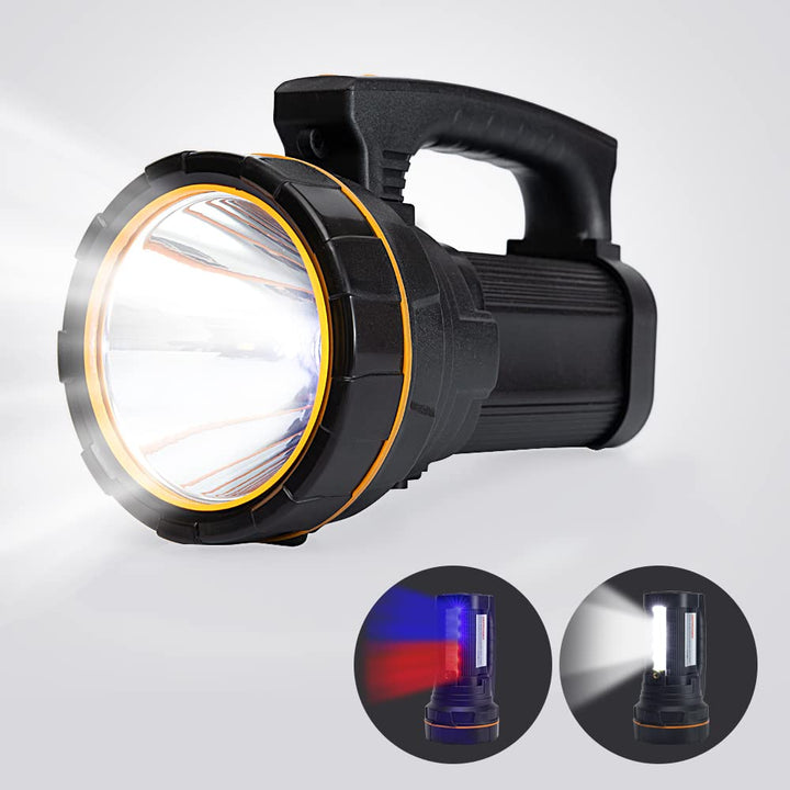 MAYTHANK Led Taschenlampe Extrem Hell Aufladbar 6000 Lumen Handscheinwerfer Grosse 4 Batterie 10000M