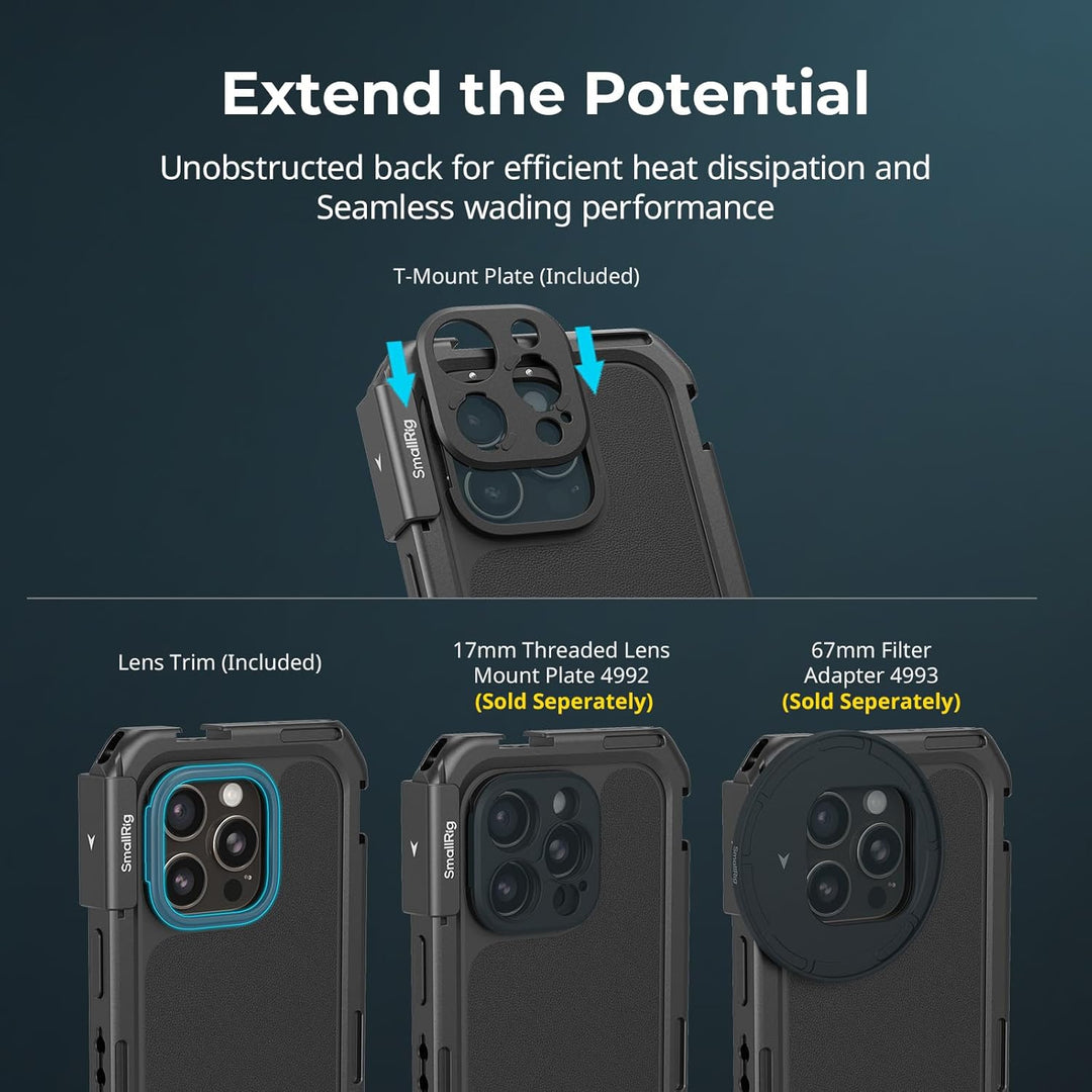SMALLRIG Phone Video Cage Dual Handheld Kit für iPhone 16 Pro Max, Phone Rig mit kabellosem Quick Re