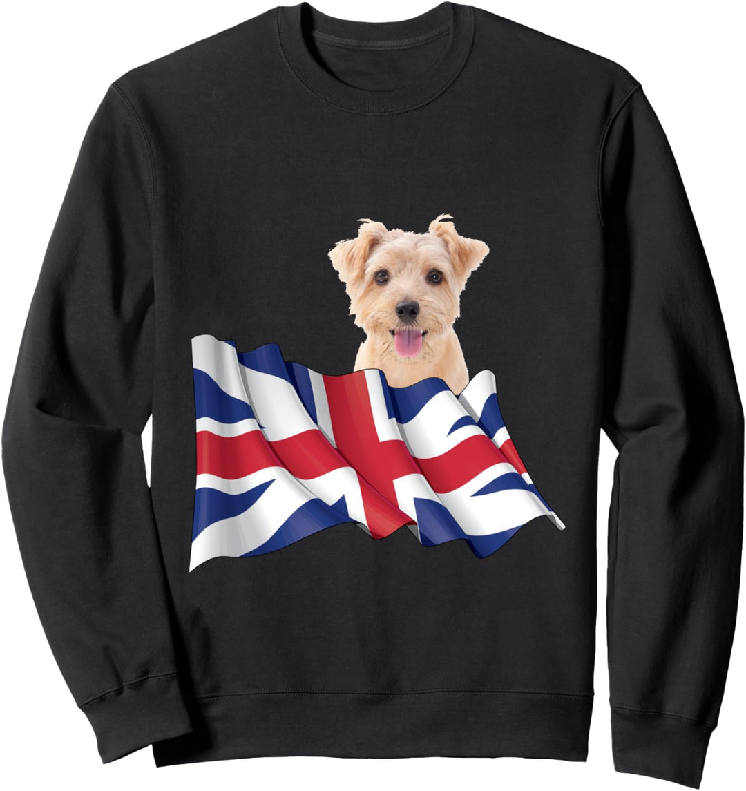 Union Jack Flag Dog Norfolk Terrier Sweatshirt