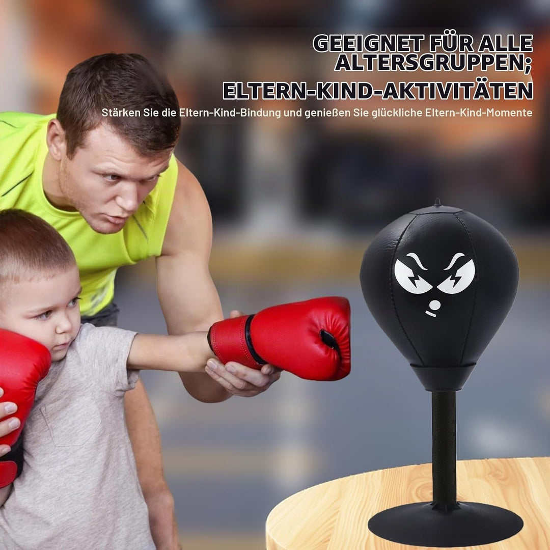 Schreibtisch Desktop Boxsack Tisch Boxsack mit Starken Saugnäpfen und Tischklemme, Stressabbauender