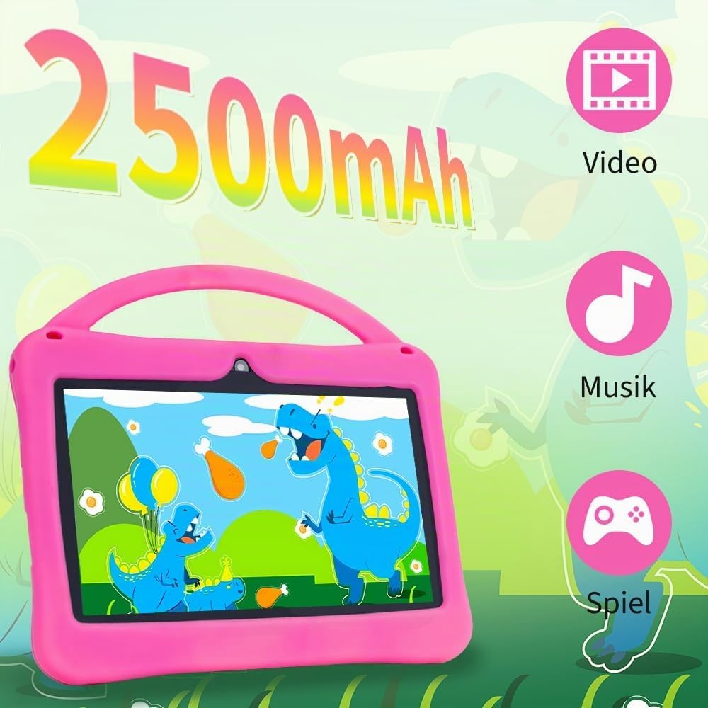 Veidoo 7-Zoll Android Tablet für Kinder, 2 GB RAM, 32 GB Speicher, AIWAWA Apps mit Elternkontrollen,
