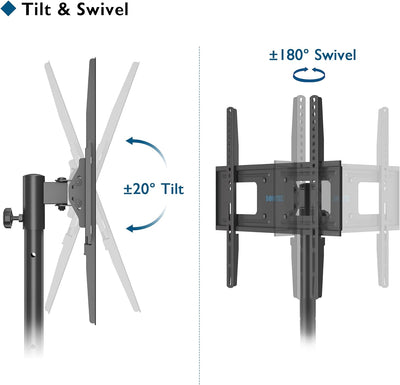 BONTEC TV Ständer Stativ TV Bodenständer Schwenkbar Neigbar höhenverstellbar für 32-60 Zoll LCD LED