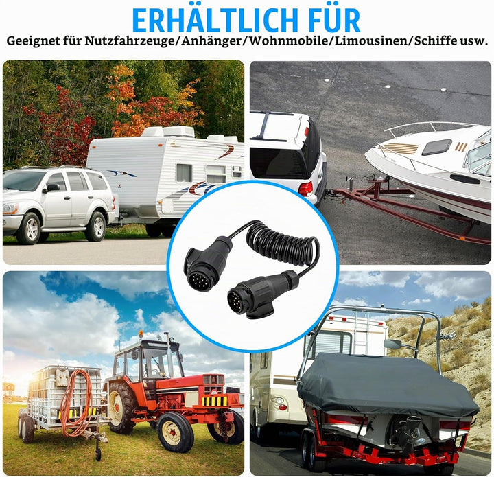 Anhänger Verlängerungskabel 13 Polig 2 M, Spiralkabel Anhängerkabel 12V, Anhängerkabel 13 Polig Mit