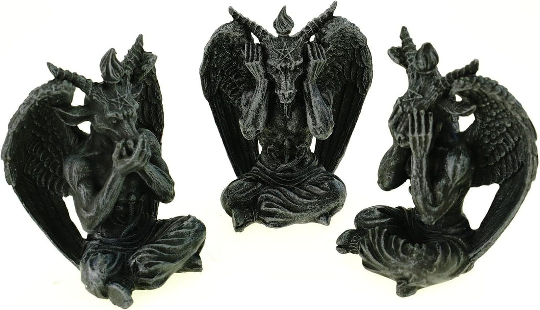 VOGLER Joh. Vogler GmbH 3er Set weise lustige Baphomet 10 cm Gothic Figur Totenschädel Totenkopf