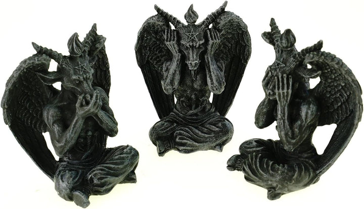 VOGLER Joh. Vogler GmbH 3er Set weise lustige Baphomet 10 cm Gothic Figur Totenschädel Totenkopf
