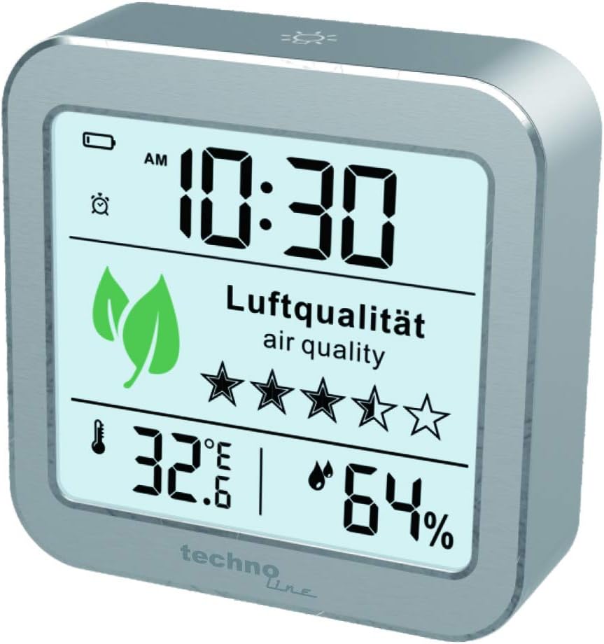 technoline WL1020 Luftgütemonitor zur Überwachung der Raumluftqualität, Nachfolger des WL1005, Tempe