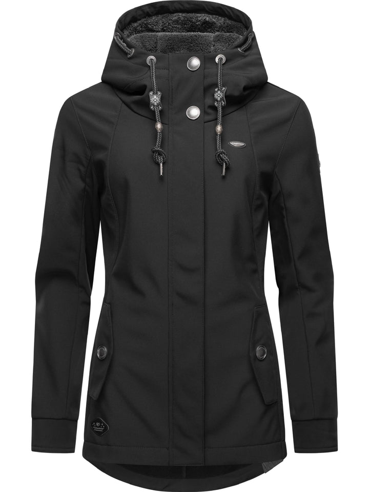 Ragwear Damen Übergangsjacke Funktionsjacke Softshelljacke wasserabweisend mit Kapuze Monadde Softsh
