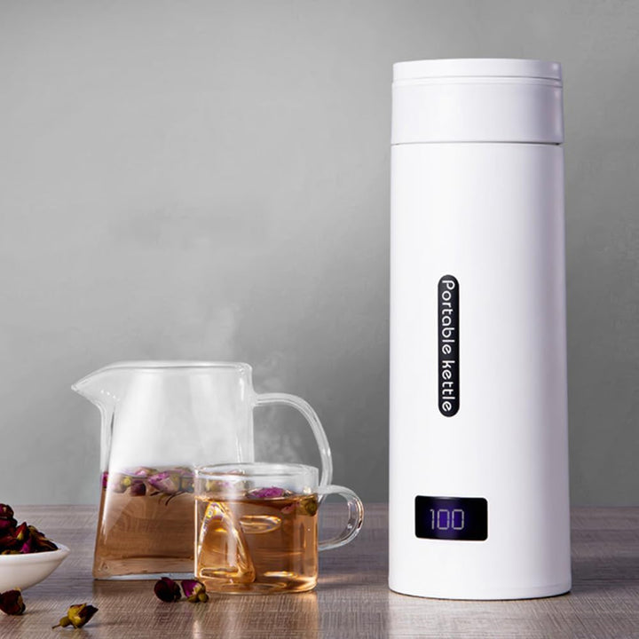 500 ml Reise-Wasserkocher, Kleiner elektrischer Wasserbecher mit LED-Temperaturanzeige mit Automatis