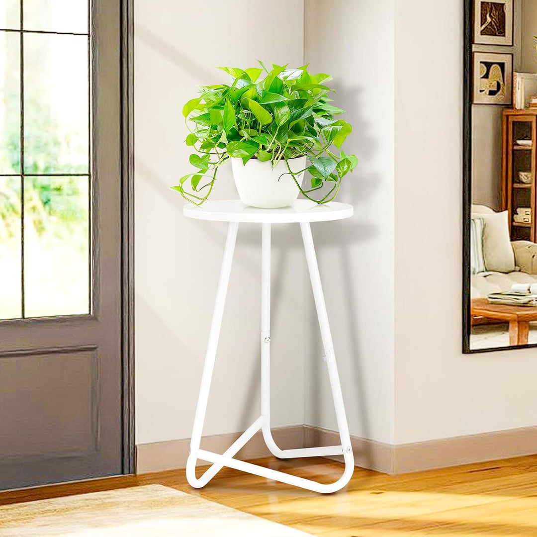 HDANI 50cm Rund Pflanzenständer,Blumenständer,Pflanzenregal aus Holz und Metall,Modernes Regal für Z