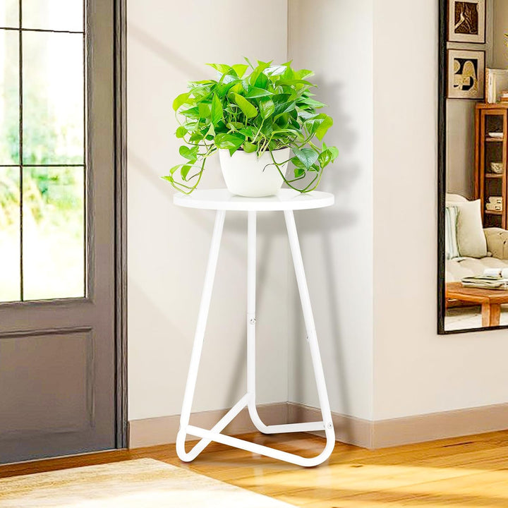 HDANI 50cm Rund Pflanzenständer,Blumenständer,Pflanzenregal aus Holz und Metall,Modernes Regal für Z