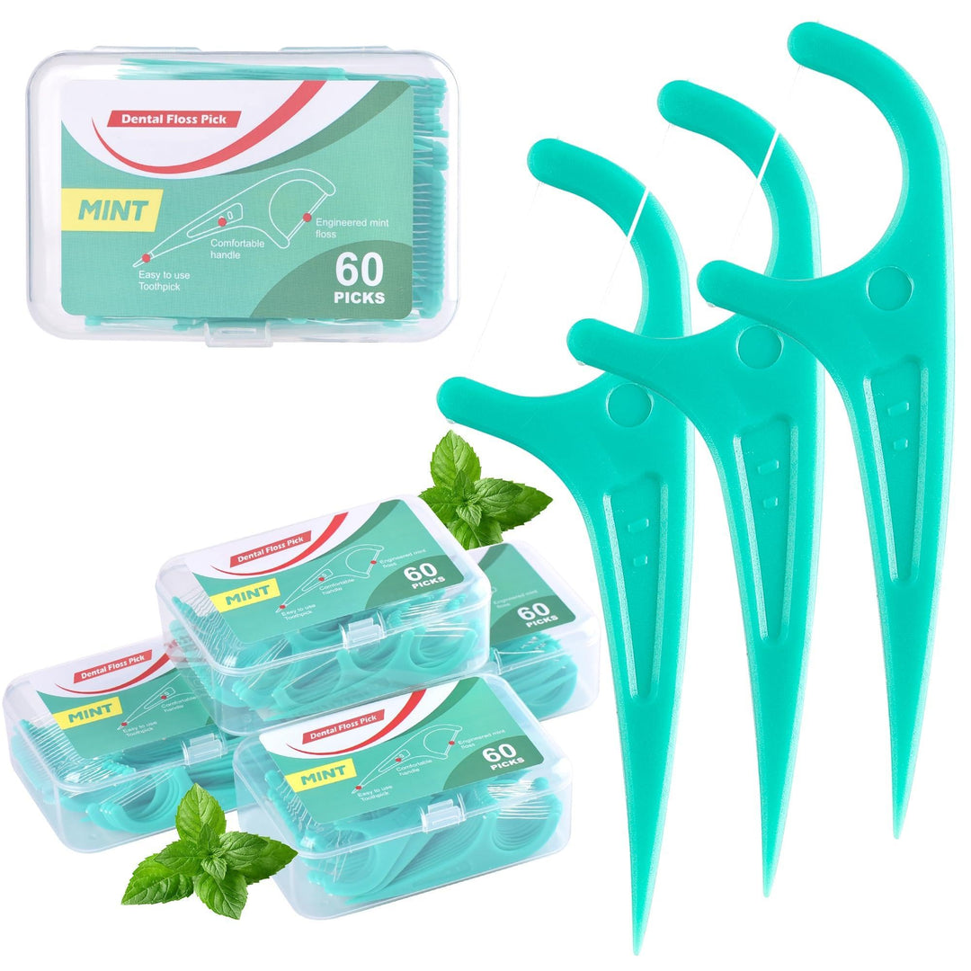 Zahnseide 300 Stk. Zahnseide Sticks Minze Zahnseide Zahnstocher mit Geschmack Mint Kunststoff Dental