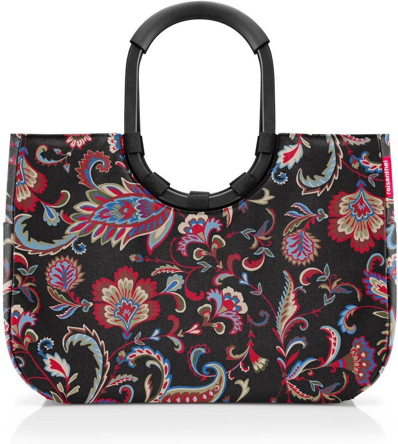 reisenthel loopshopper L frame paisley black – Stabile Tasche mit praktischen Fächern aus recycelten