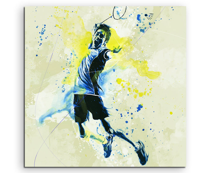 Paul Sinus Art Badminton 60x60cm SPORTBILDER Splash Art Wandbild Aquarell Art