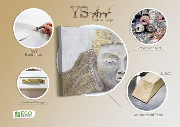 YS-Art Abstrakt Stil Acryl Gemälde auf Leinwand Erleuchtung handgemalt Wandbilder Wohnzimmer modern