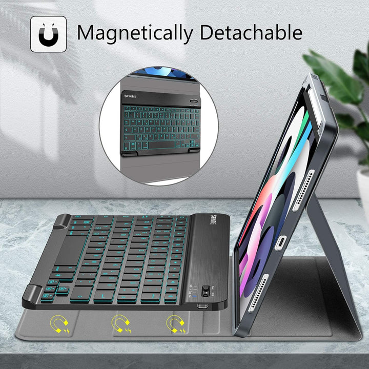 FINTIE Tastatur Hülle für iPad Air 11 Zoll M4/M3/M2 (2026/2025/2024), iPad Air 5/4 Gen 10.9" - 7-far