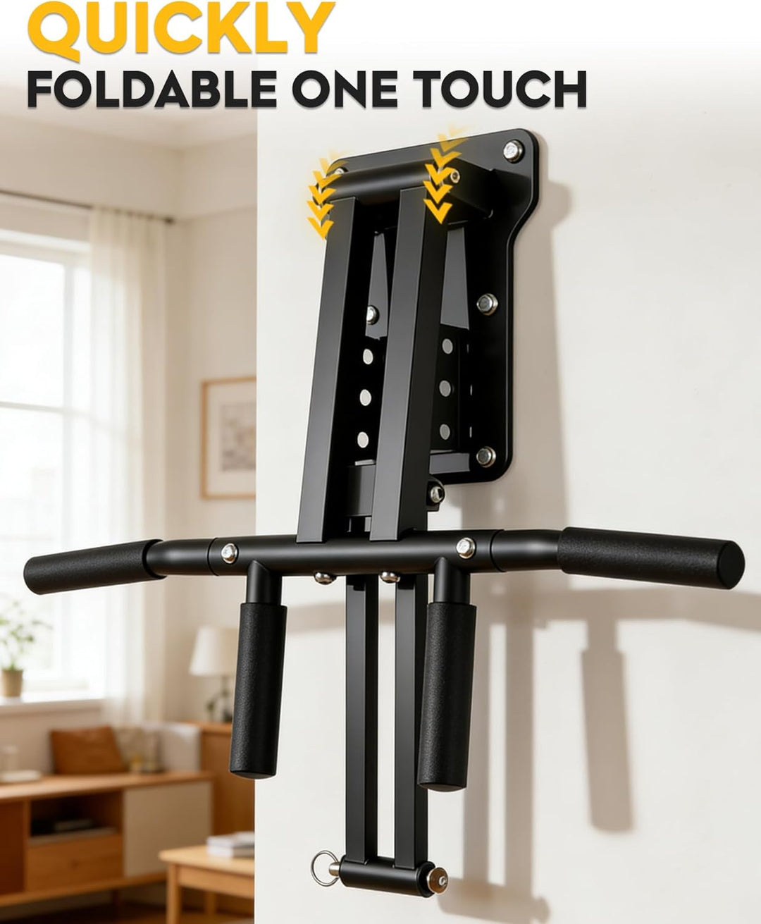 GuuG Klimmzugstange Wand Pull Up Bar: Pullup Wall Wandmontage Verstellbare Klimmzug Stange Multifunk