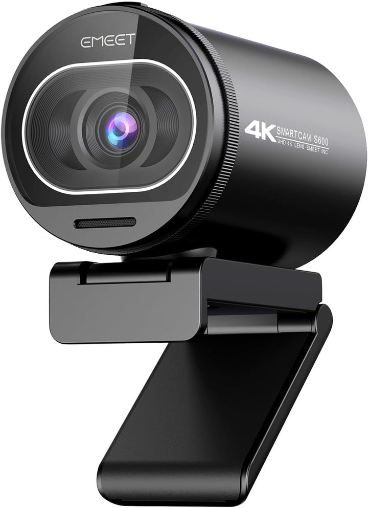 EMEET Webcam 4K S600, 1080P Webcam für PC mit Mikrofon, PDAF Autofokus, Lichtkorrektur, 73° Sichtfel