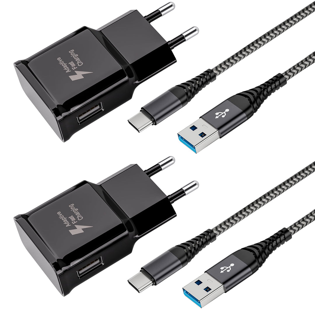 Ladegerät mit ladekabel USB C Nylon Schnellladung für Samsung Galaxy A15 A14 A13 A04s A55 A35 A34 A3