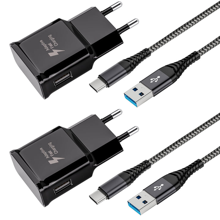 Ladegerät mit ladekabel USB C Nylon Schnellladung für Samsung Galaxy A15 A14 A13 A04s A55 A35 A34 A3