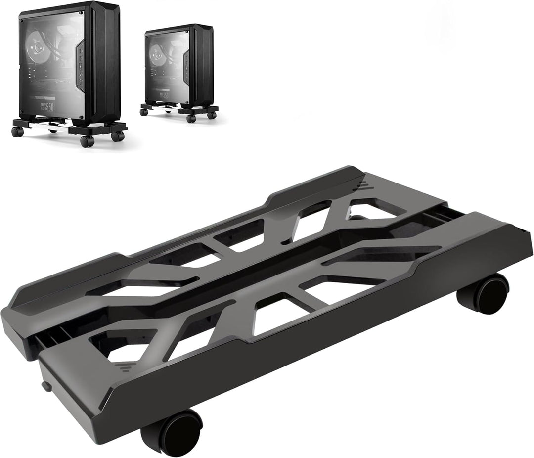 Hmseng PC Ständer für PC-Tower, Mobiler Computer Desktop Ständer, Universal Verstellbare CPU Ständer