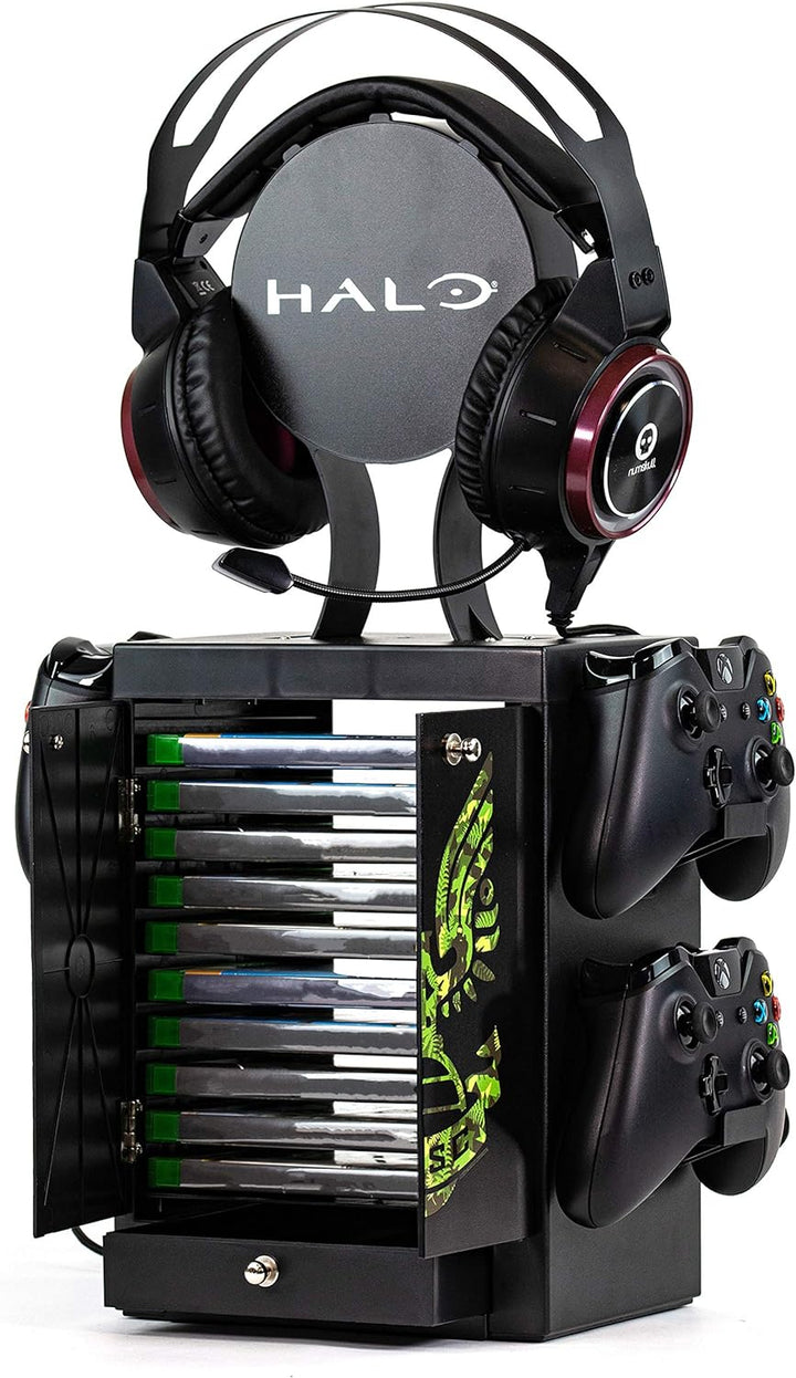 Numskull Official Halo Game Storage Tower, Controller Holder, Headset Stand for PS4, Xbox One, Ninte