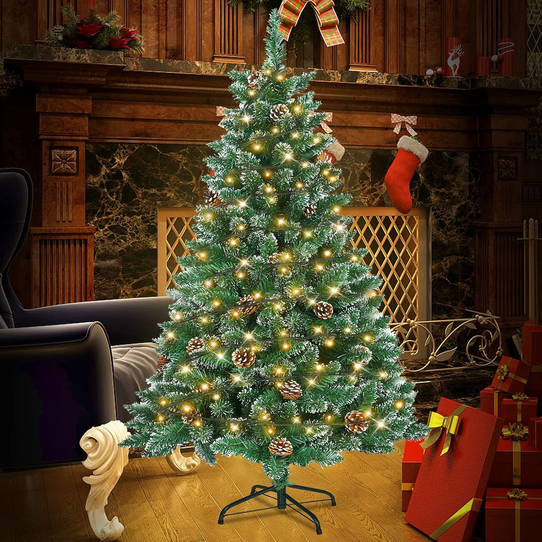 Weihnachtsbaum Künstlich mit Beleuchtung 210 cm PVC Tannenbaum Christbaum Künstlicher mit 350 LED un