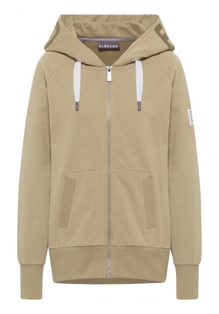 Elbsand Kelda Damen Sweatjacke mit Kapuze, Zip-Jacke, Reissverschluss S Golden Olive, S Golden Olive