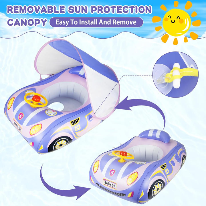 Schwimmring Baby mit Sonnendach Ninonly Upf50+ Schwimmring Baby ab 1 Jahr mit Babysitz Schwimmring B
